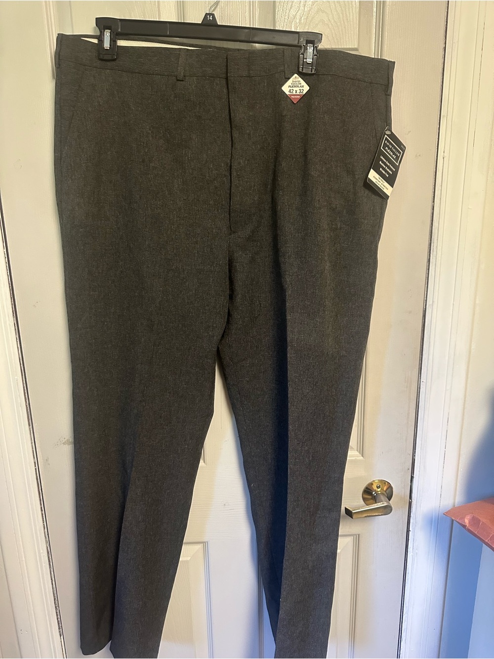 David Taylor Black Flexslax Dress Pants Tag View